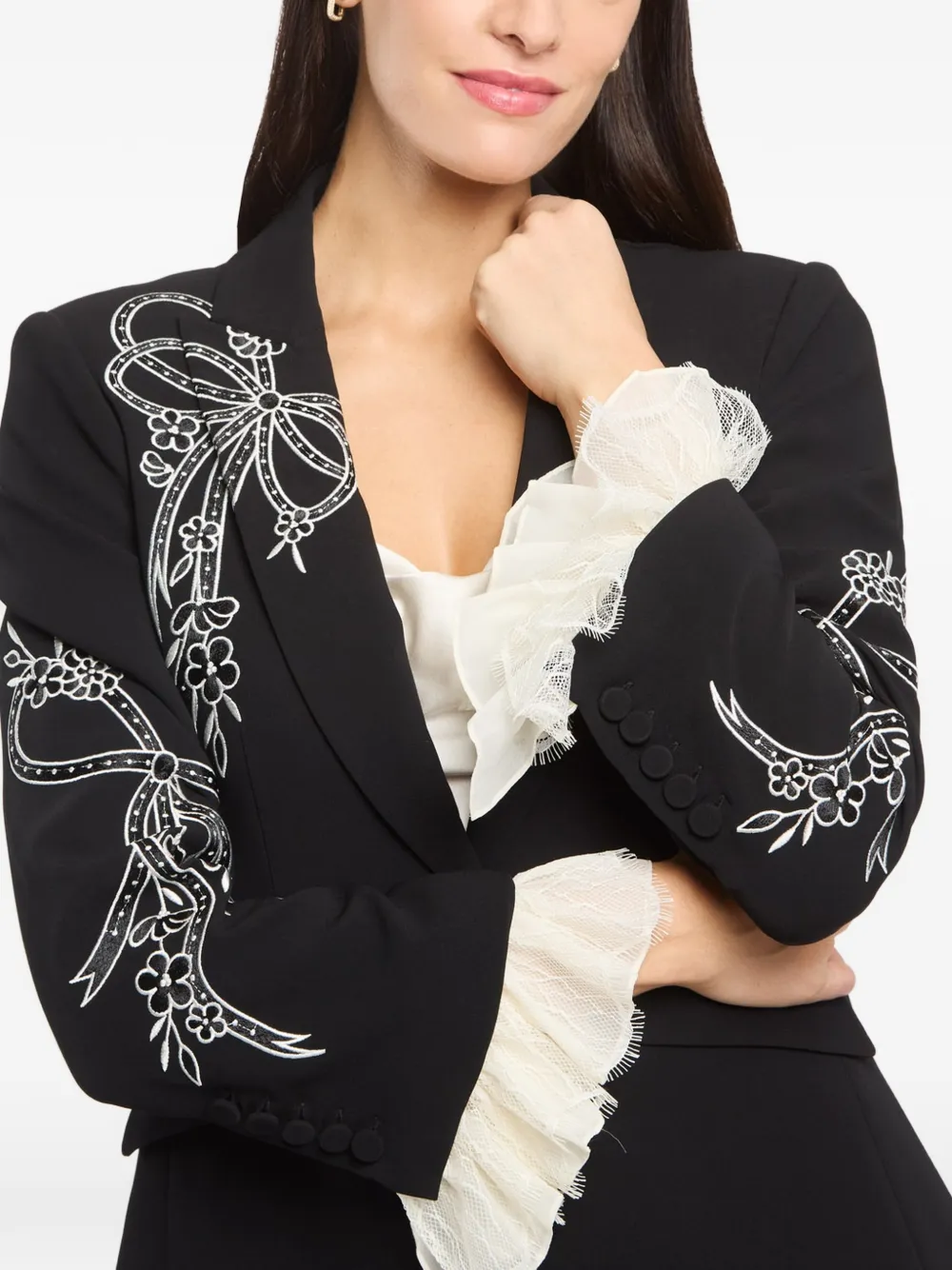 Cinq A Sept Cheyenne blazer met strik Zwart