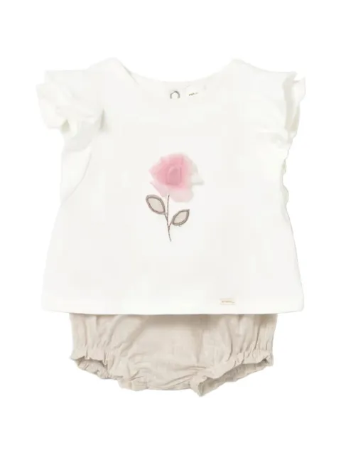 Mayoral flower-detail shorts set