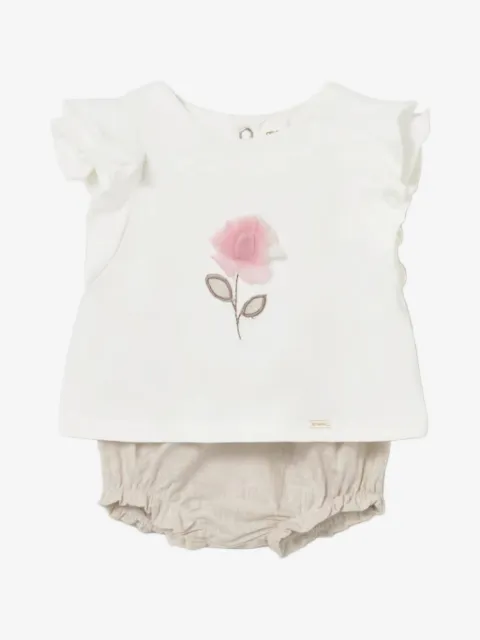 Mayoral flower-detail shorts set