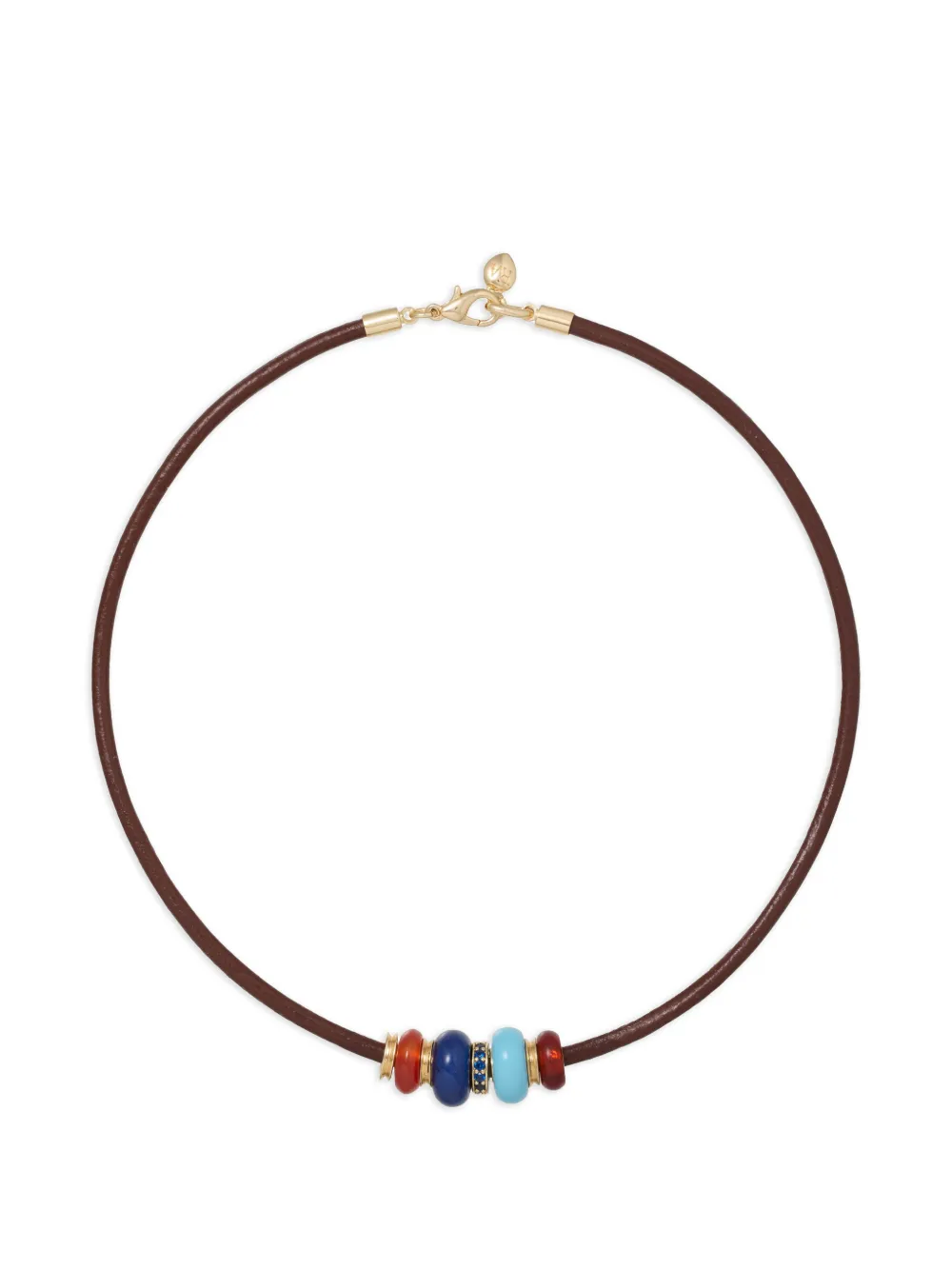 Roxanne Assoulin The Leather Stone Slider necklace - Oro