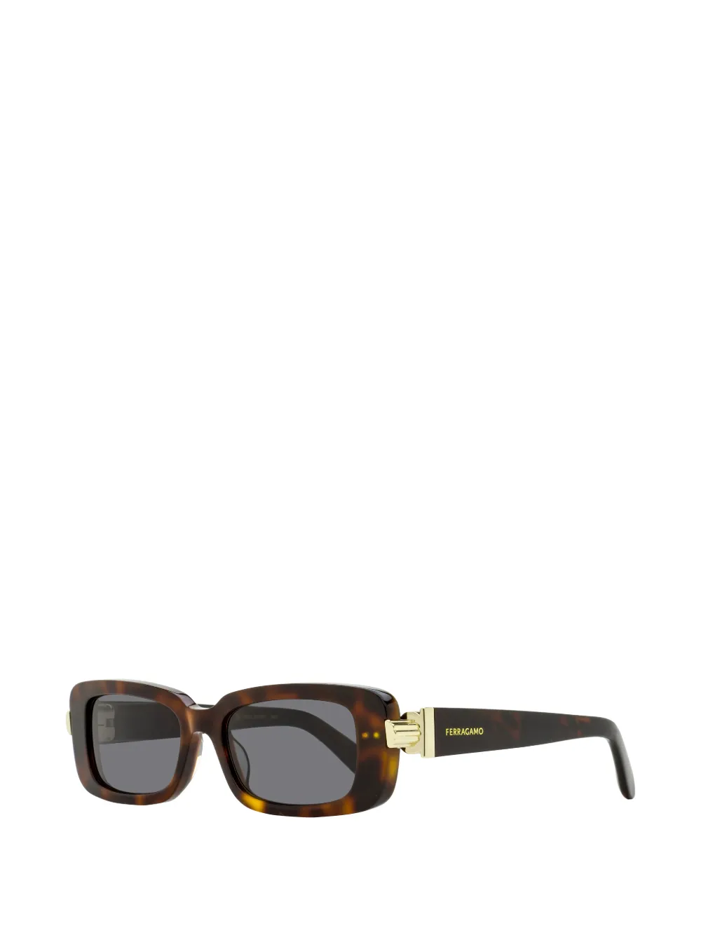  Ferragamo Eyewear 1105 Rectangular-frame Sunglasses - Brown 