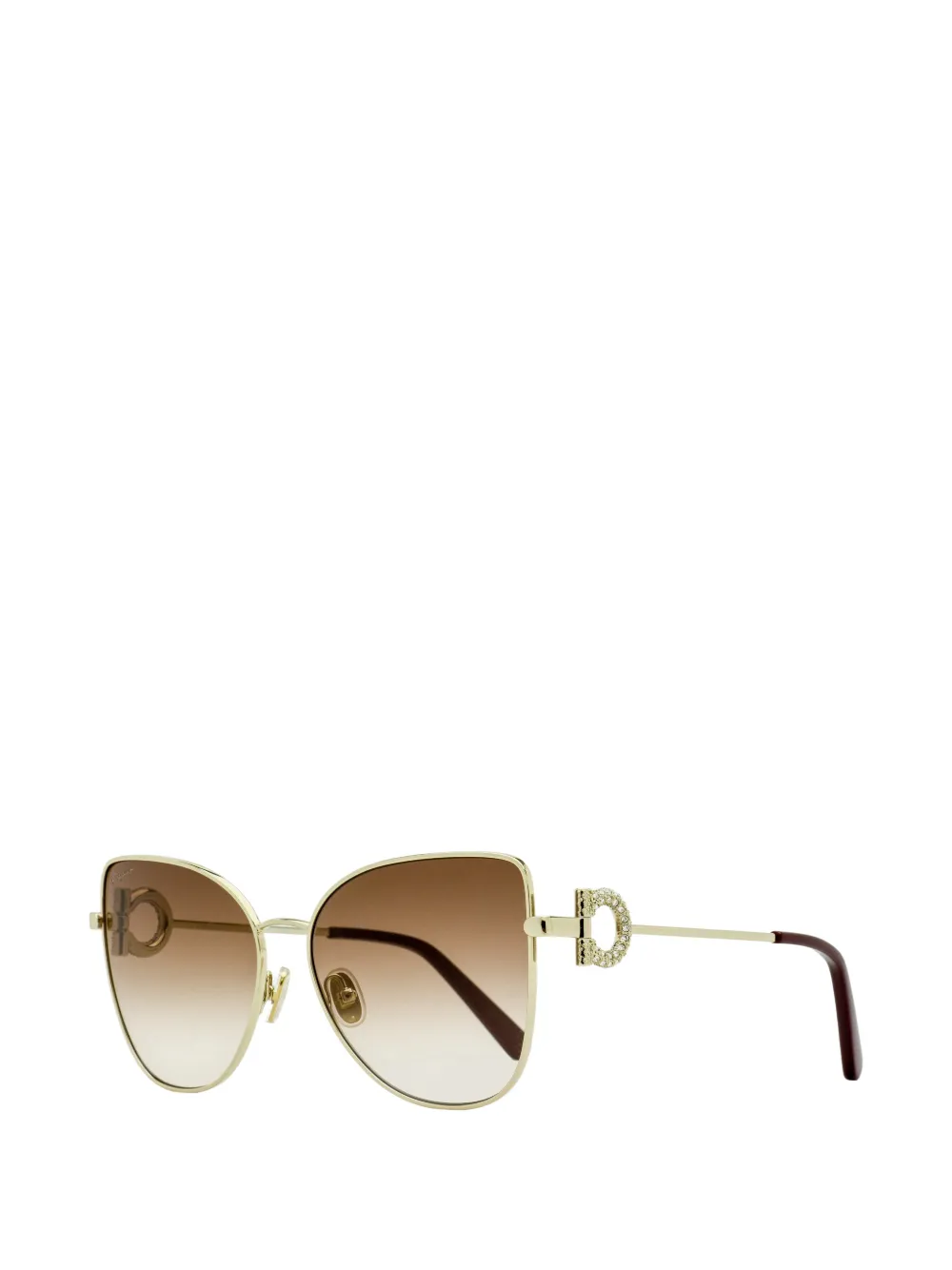  Ferragamo Eyewear Butterfly-frame Sunglasses - Gold 