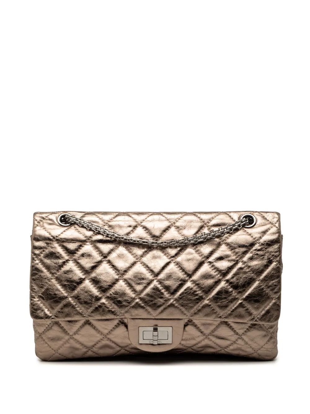 CHANEL Pre-Owned 2006-2008 Metallic Aged Calfskin Reissue 2.55 Double Flap 227 shoulder bag - Oro