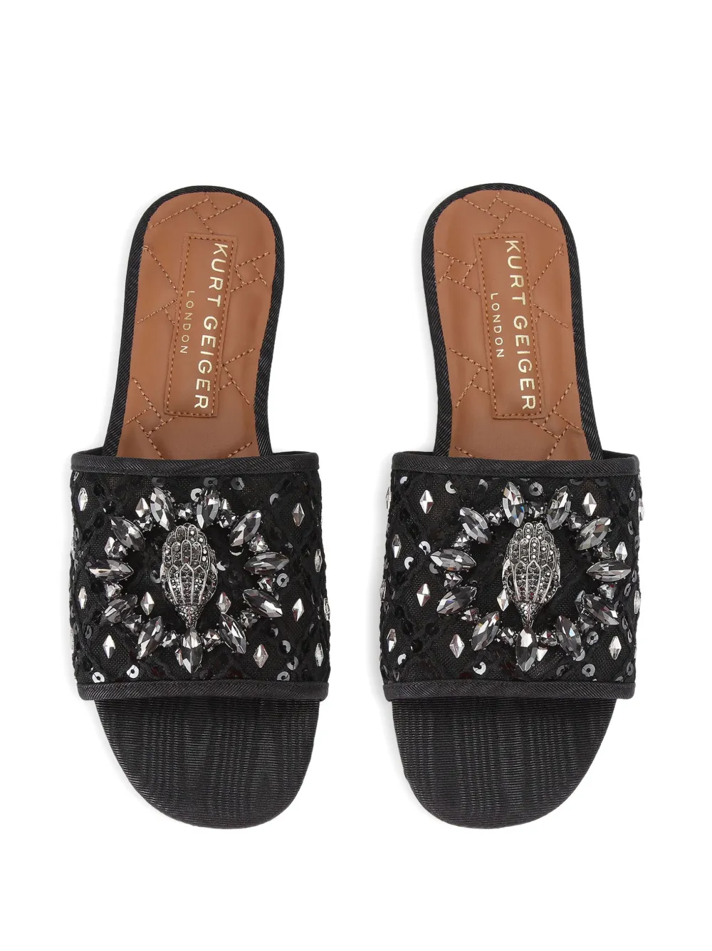 Kurt Geiger London Chelsea sandalen met kristallen en adelaar-detail Zwart
