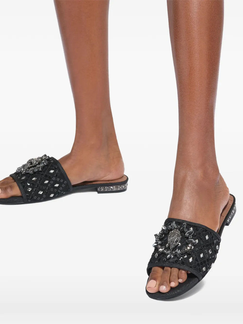 Kurt Geiger London Chelsea sandalen met kristallen en adelaar-detail Zwart