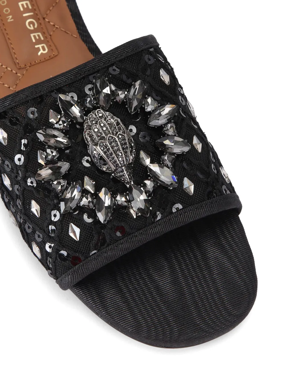 Kurt Geiger London Chelsea sandalen met kristallen en adelaar-detail Zwart