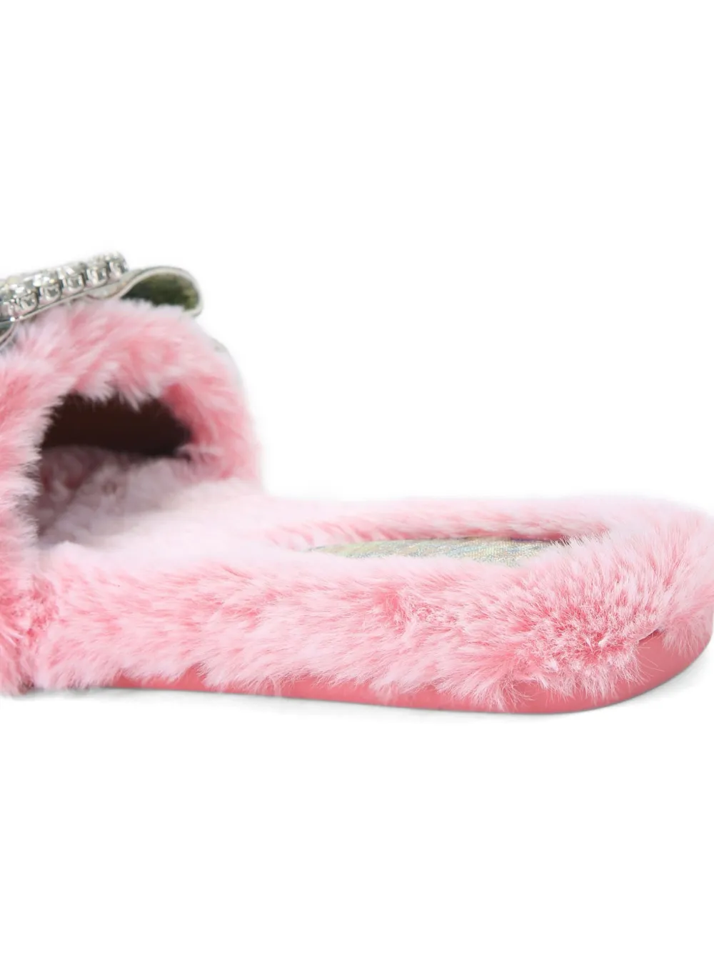 Kurt Geiger London Slippers met kristallen en strik Roze