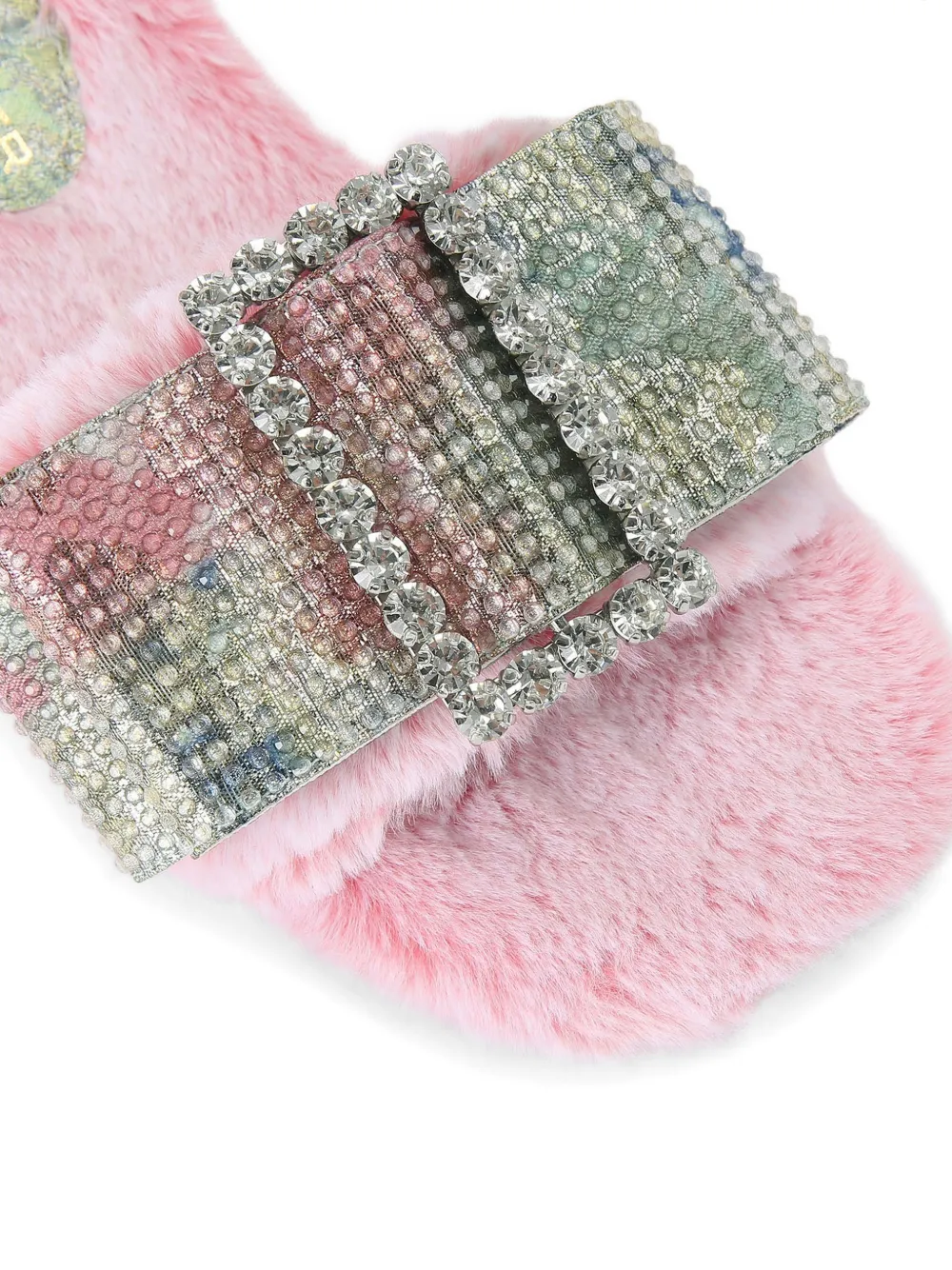 Kurt Geiger London Slippers met kristallen en strik Roze