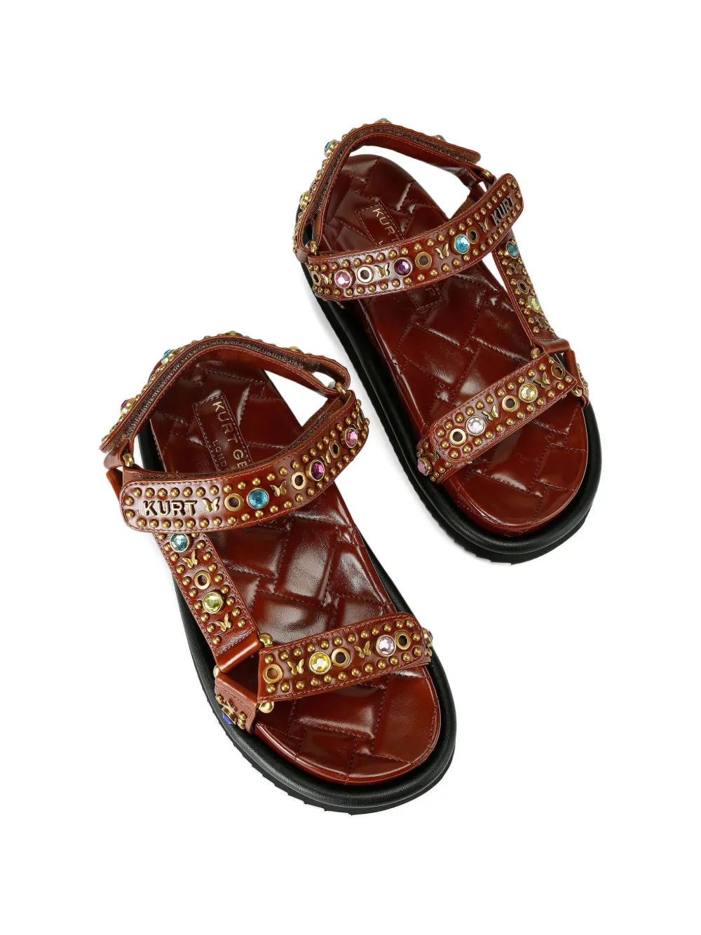 Kurt Geiger London Orson sandalen met kristallen en studs Bruin