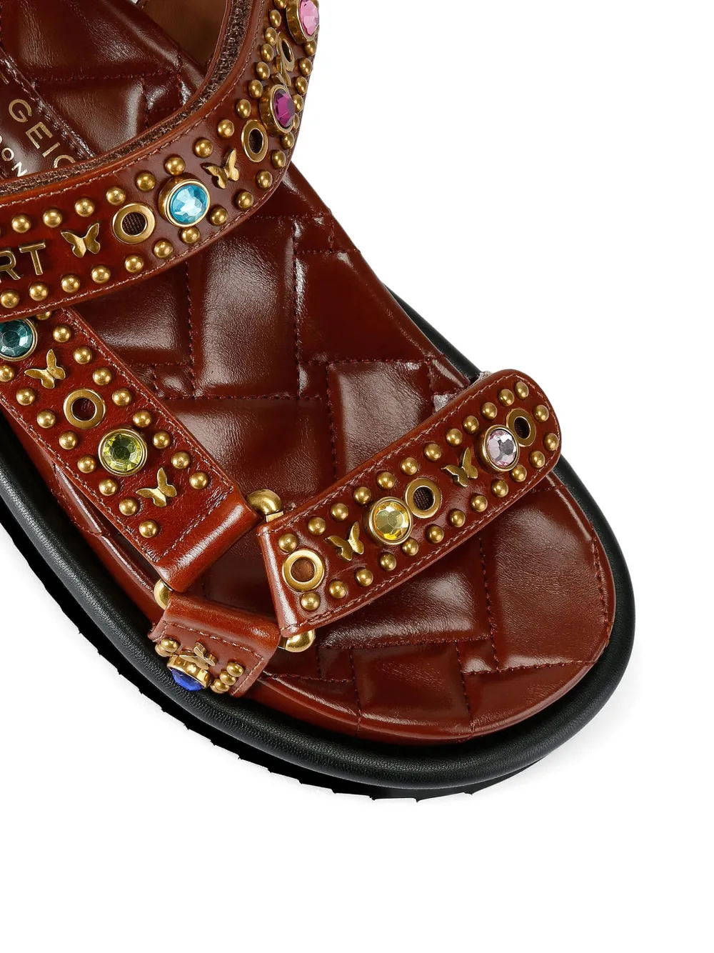 Kurt Geiger London Orson sandalen met kristallen en studs Bruin