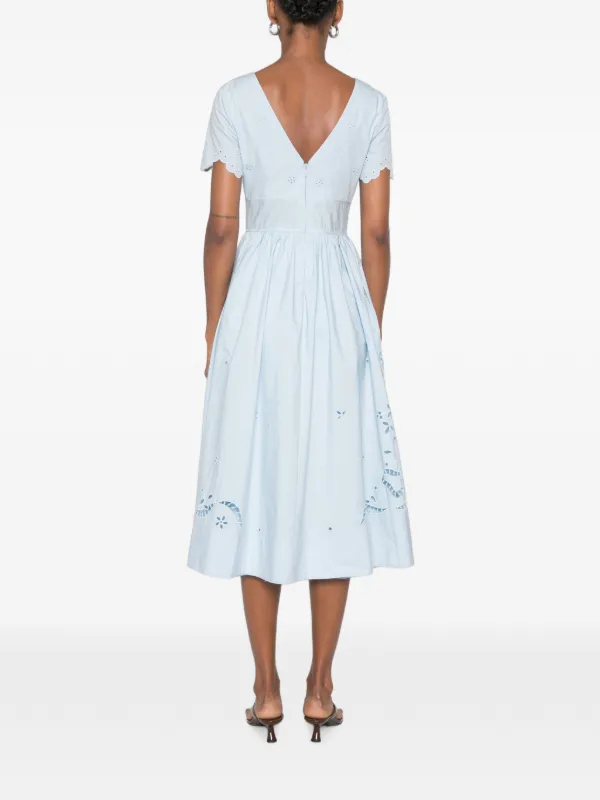 self portrait embroidered dress Self-Portrait Bow Embroidered Midi Dress