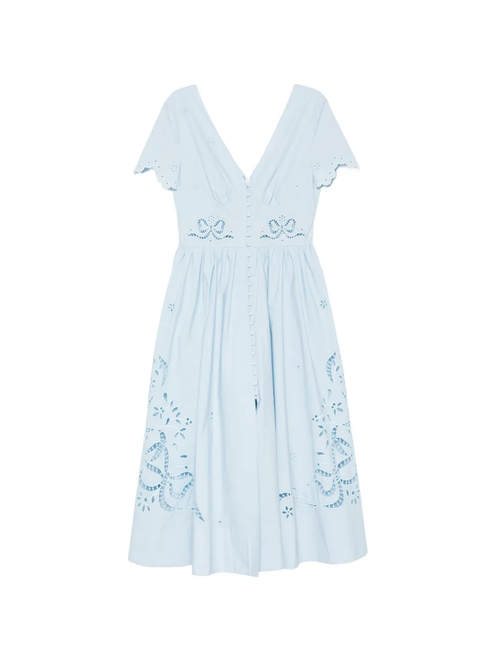 Self-Portrait embroidered midi dress - Blue