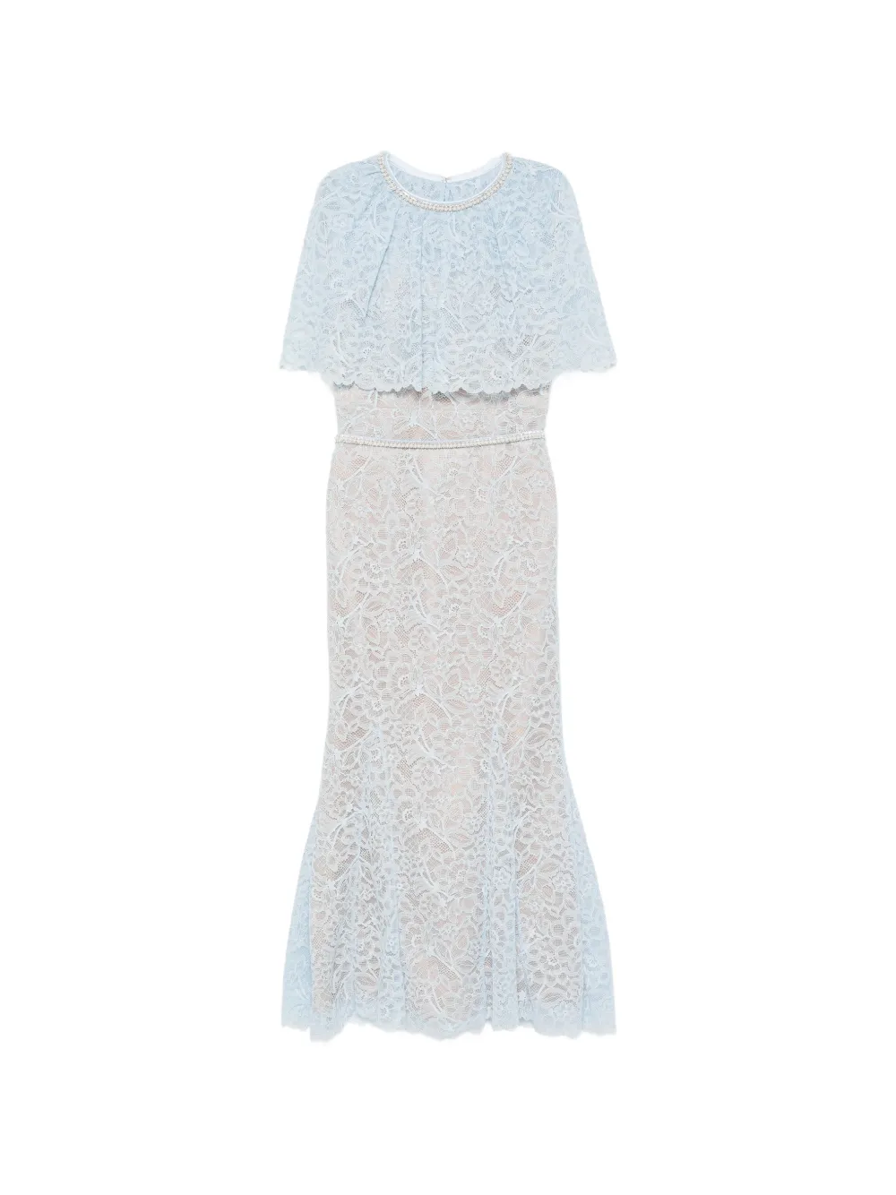 Self-Portrait lace-detail embellished midi dress - Blu