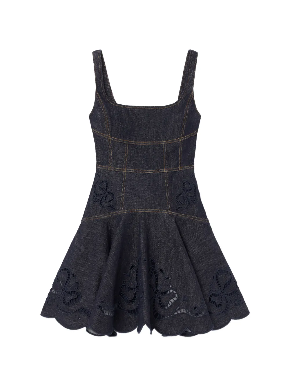 Self-Portrait bow-embroidered mini dress - Blau