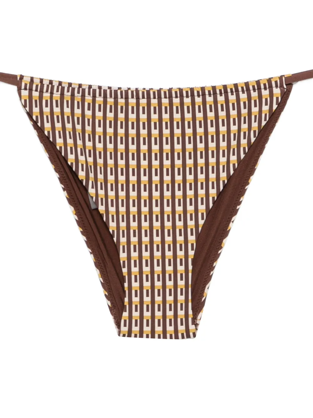 SIR. Bikinislip met geometrische print Bruin