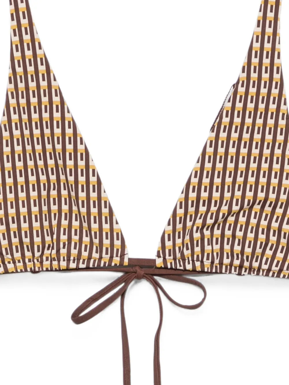 SIR. Bikinitop met geometrische print Bruin