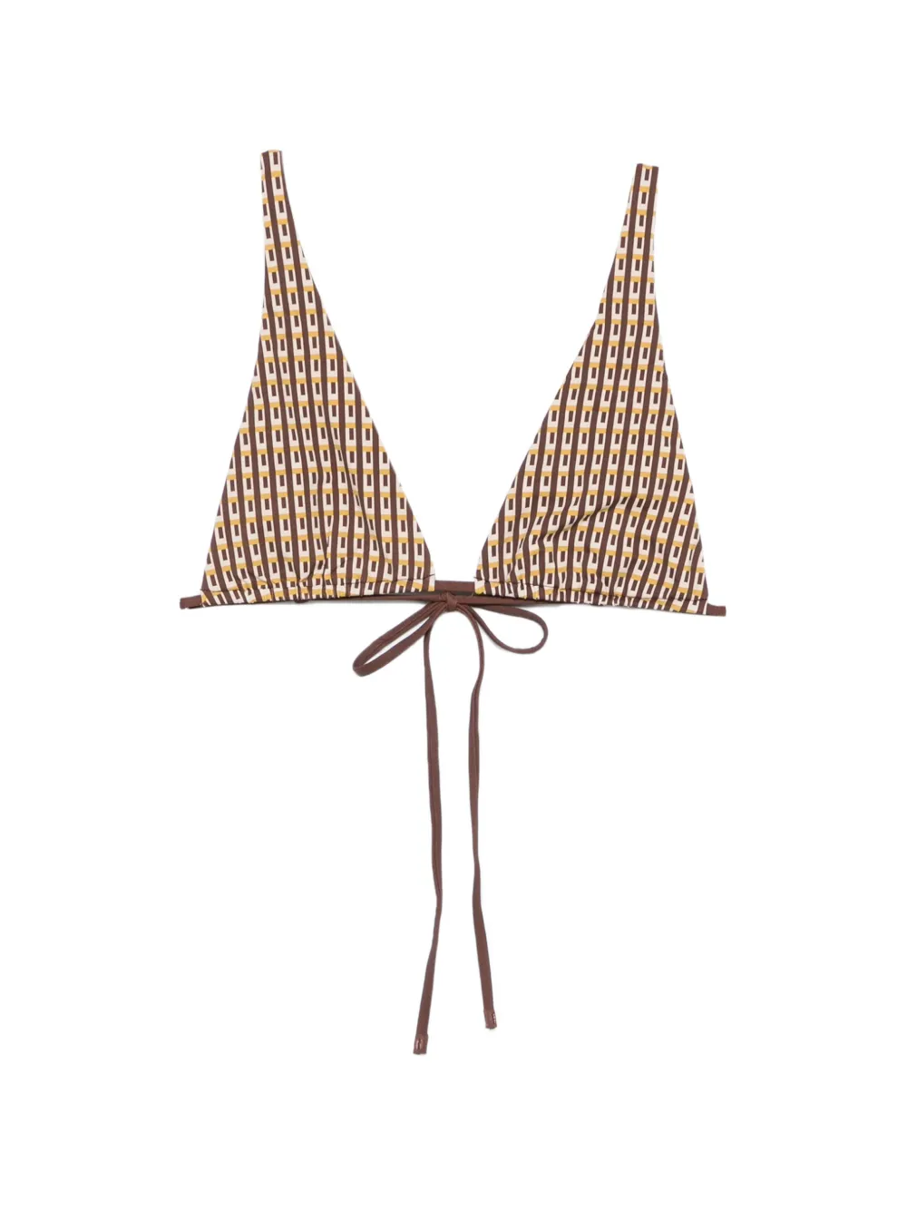 SIR. geometric-print bikini top - Marrone
