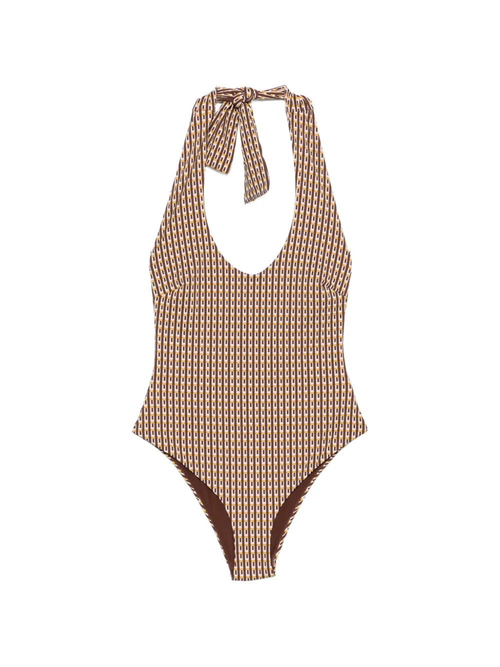 SIR. geometric-print swimsuit - Marrone
