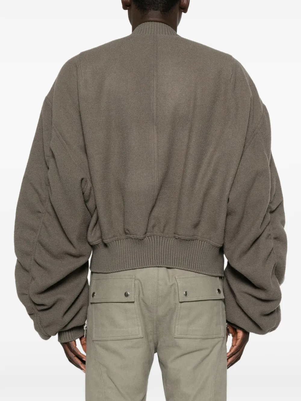 Rick Owens Tower Secchia bomberjack van wol Grijs