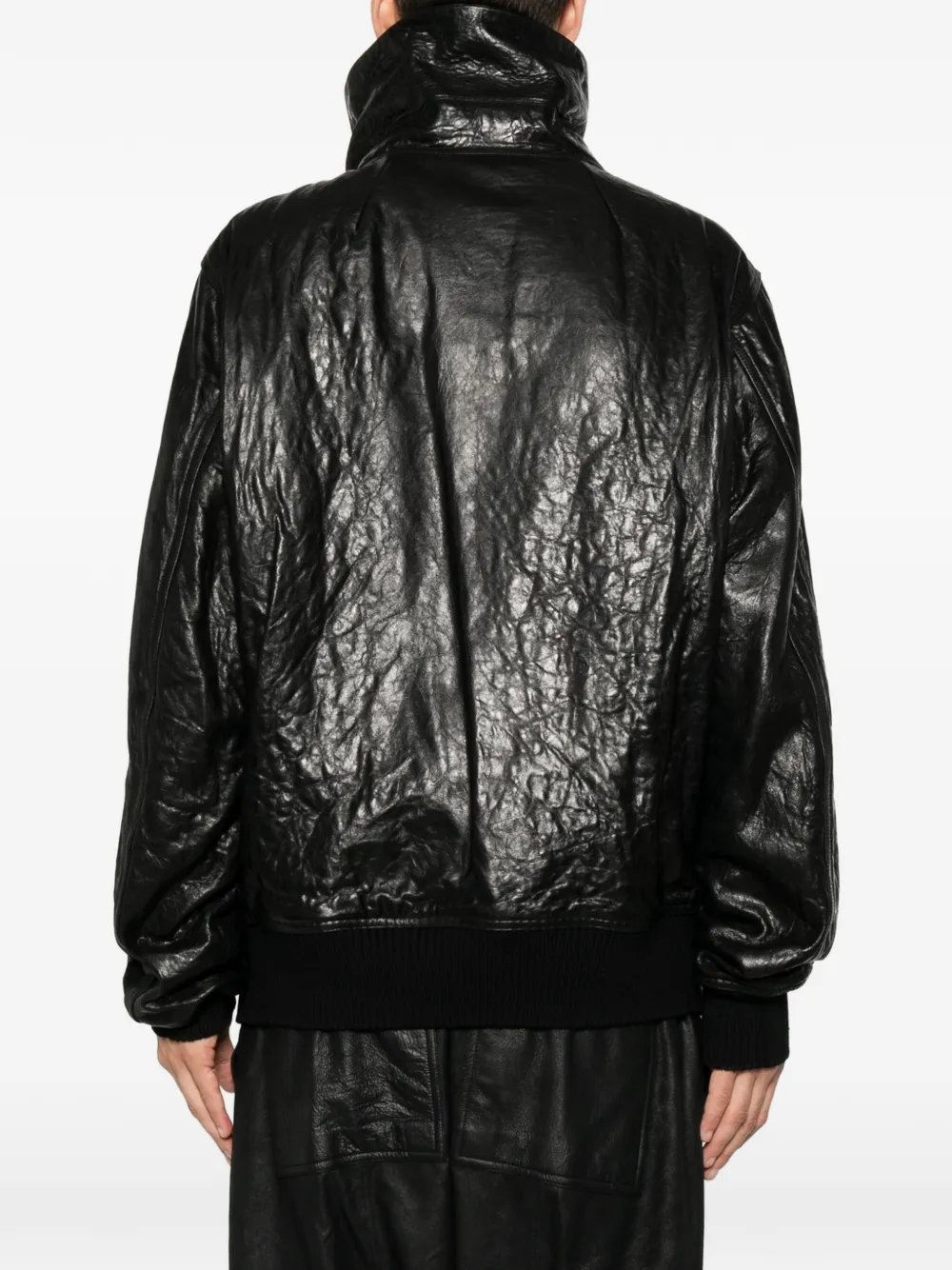 Rick Owens Tower Dracuflight van zwart bewerkt lamsleer