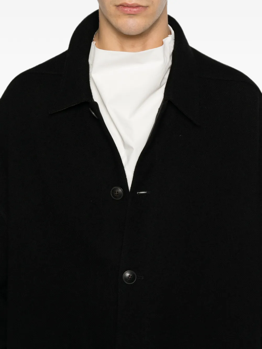 Rick Owens Tower Brad jas van wol met knopen Zwart