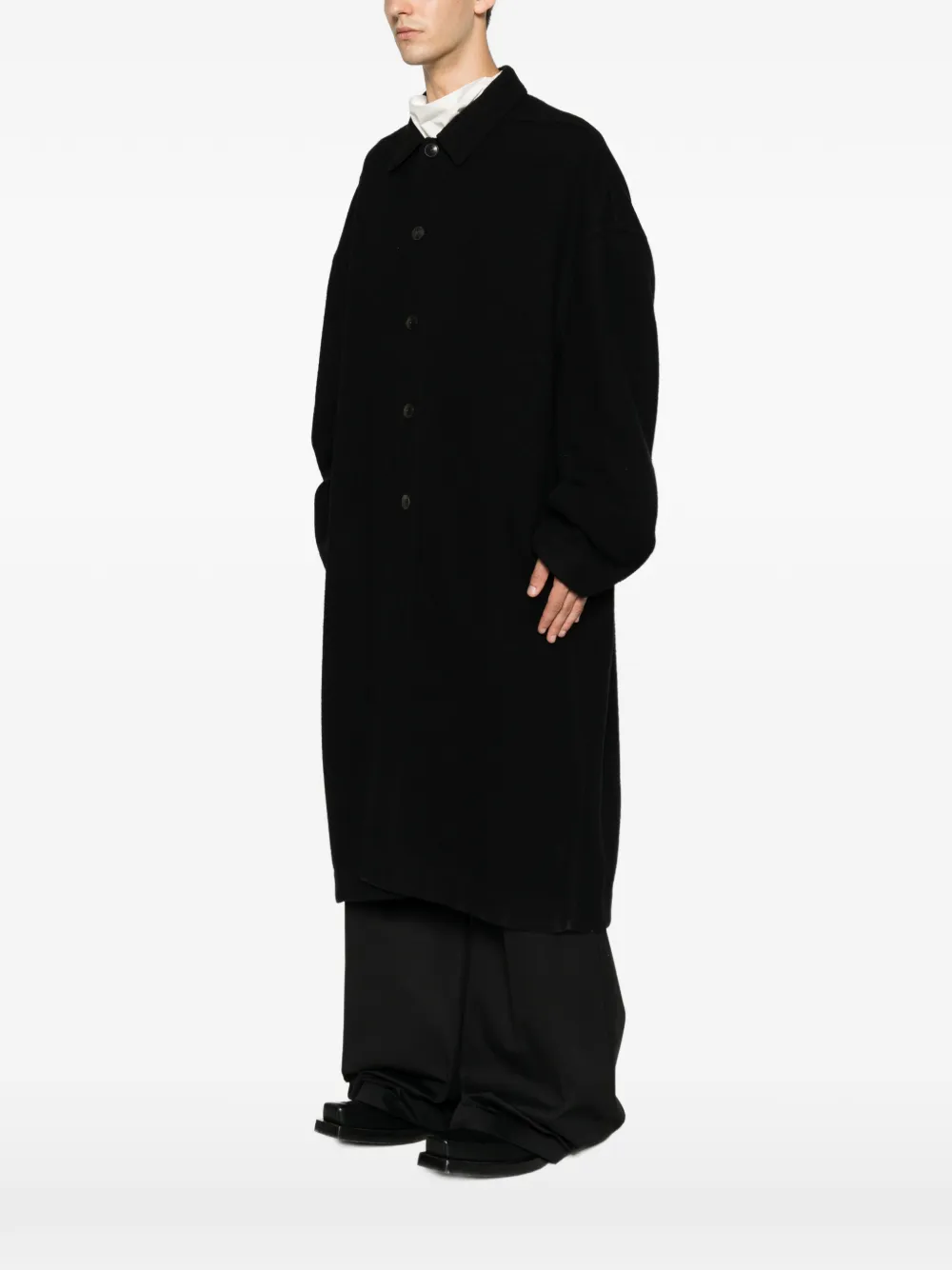 Rick Owens Tower Brad jas van wol met knopen Zwart