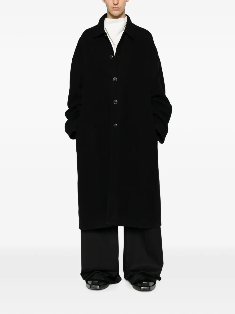 Rick Owens Tower Brad jas van wol met knopen Zwart