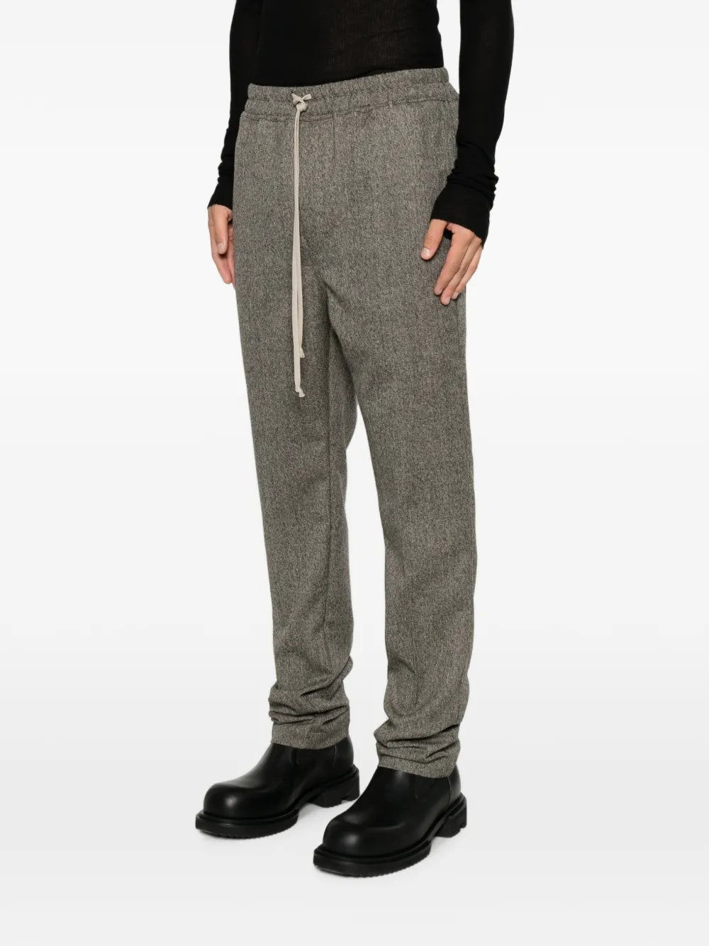 Rick Owens Tower slim-fit broek van bishu wol met trekkoord Grijs