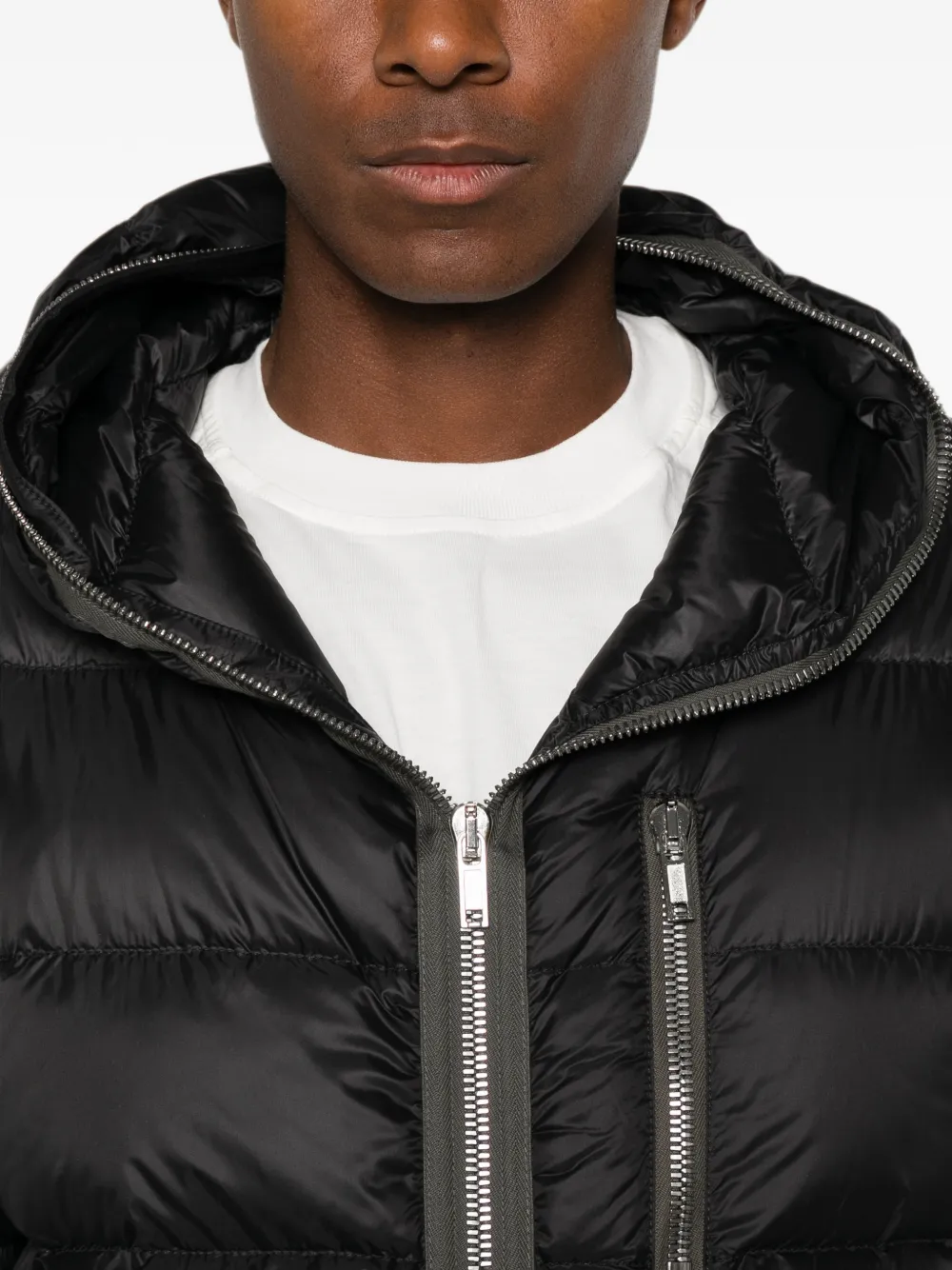 Rick Owens Gimp donsjack met capuchon Zwart