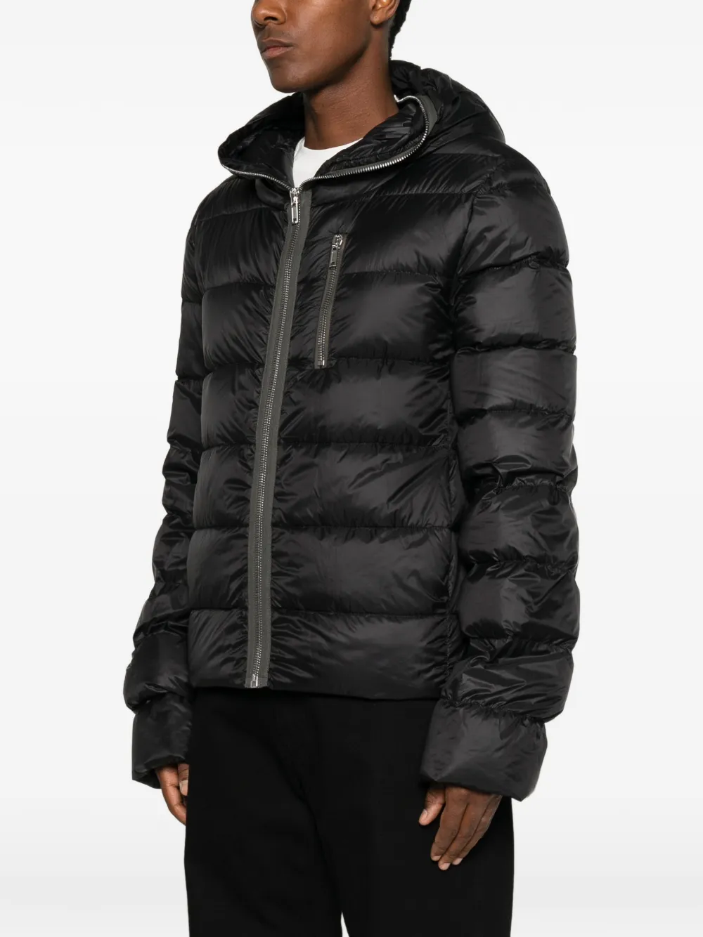 Rick Owens Gimp donsjack met capuchon Zwart