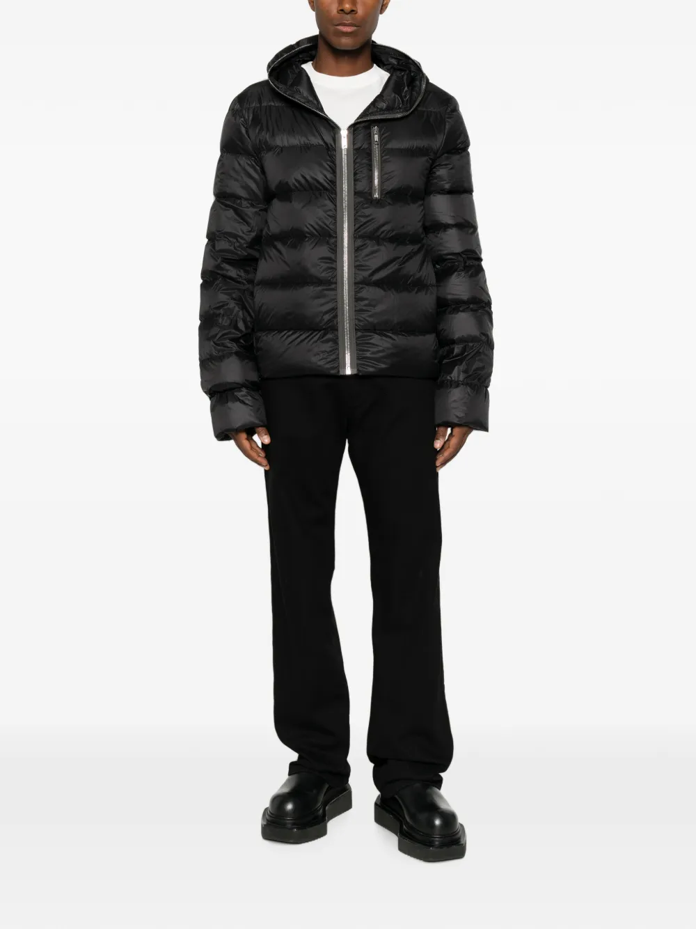 Rick Owens Gimp donsjack met capuchon Zwart