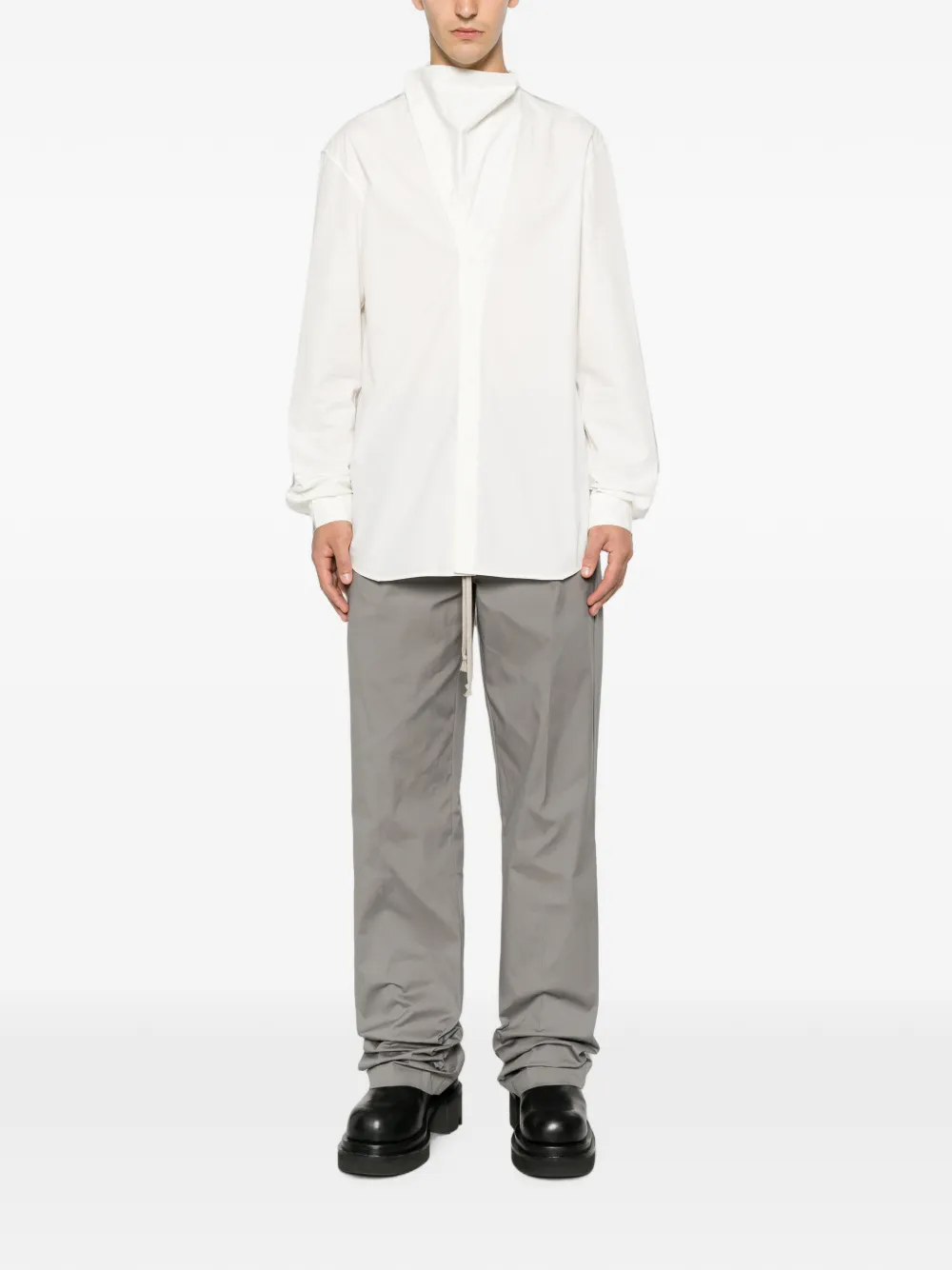 Rick Owens Tower Dietrich broek met trekkoord van popeline Grijs