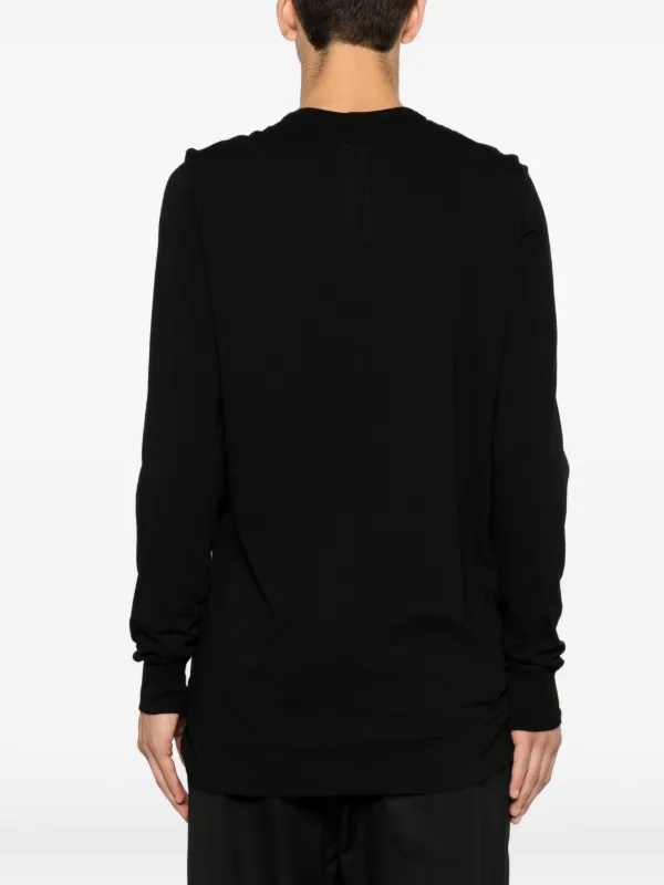 Rick Owens Tower Level LS T-shirt In Black Classic Cotton Jersey