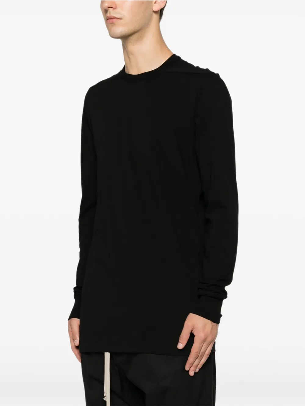 Rick Owens Tower Level LS T-shirt van katoenen jersey Zwart