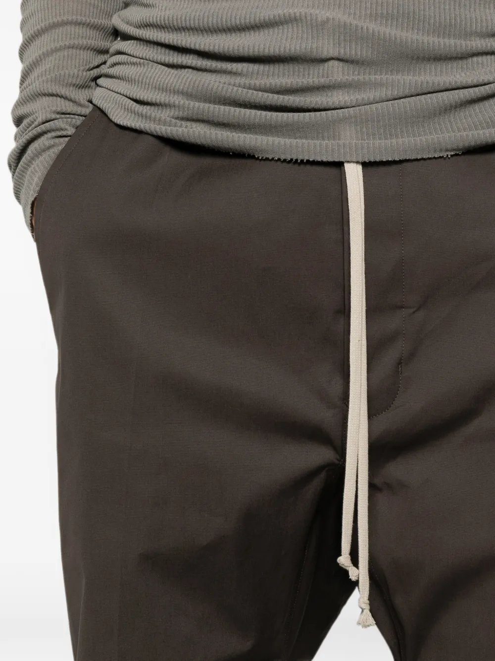 Rick Owens Broek met verlaagd kruis Bruin