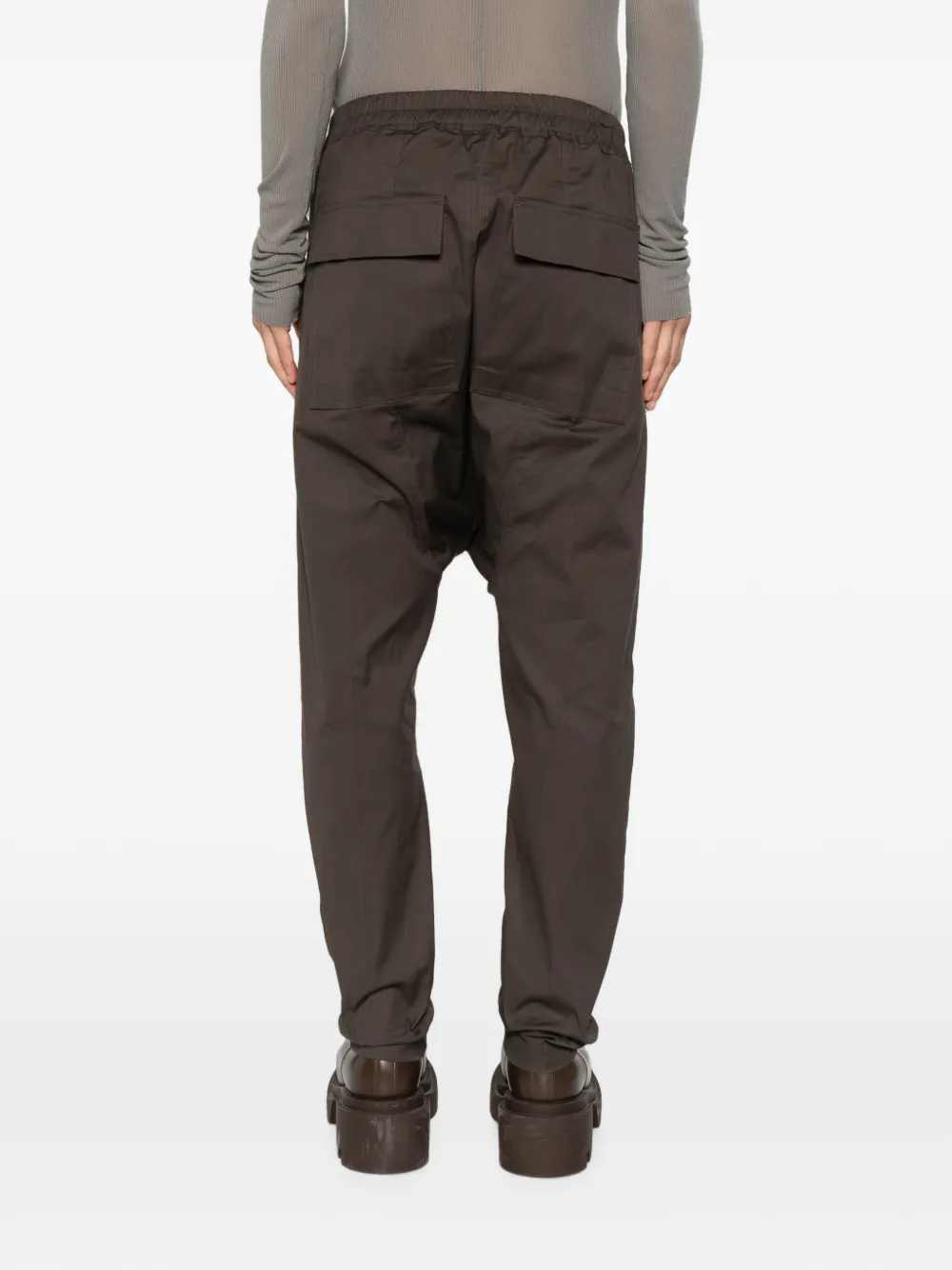 Rick Owens Broek met verlaagd kruis Bruin