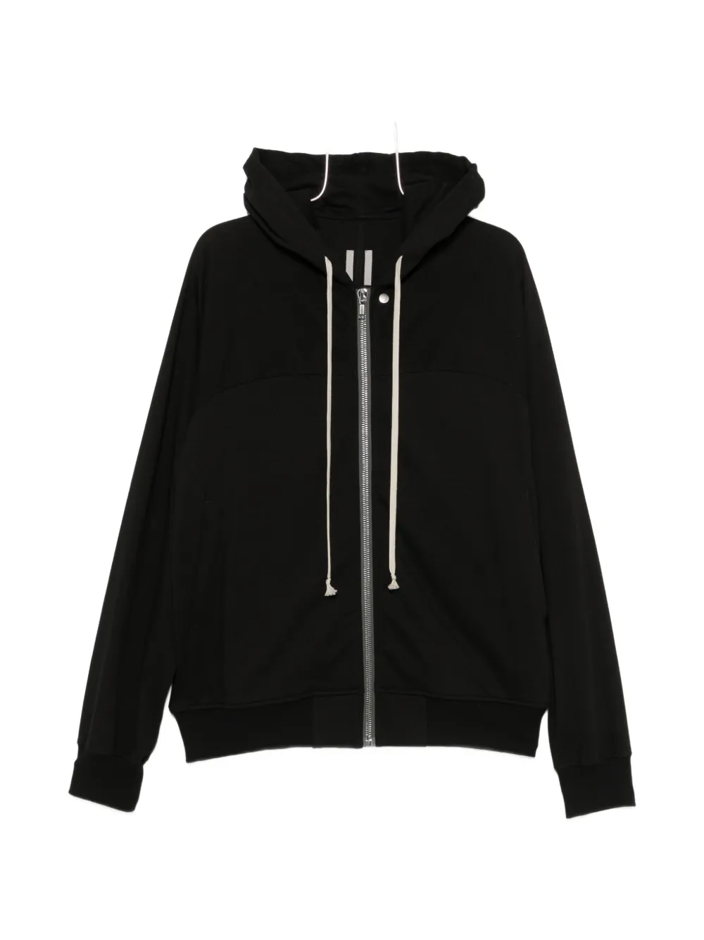 Rick Owens zip-up drawstring hoodie - Black