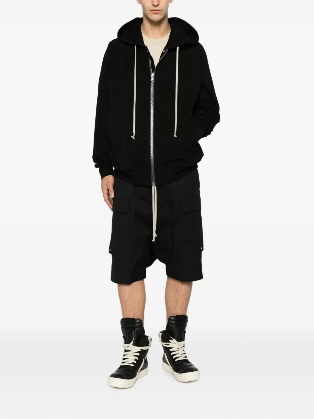 Rick Owens Hoodie met trekkoord Zwart