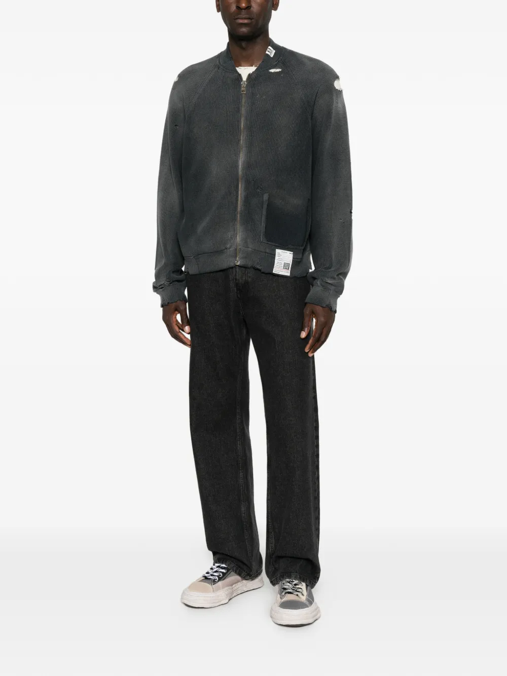Maison MIHARA YASUHIRO Gerafeld vest met vervaagd effect Grijs