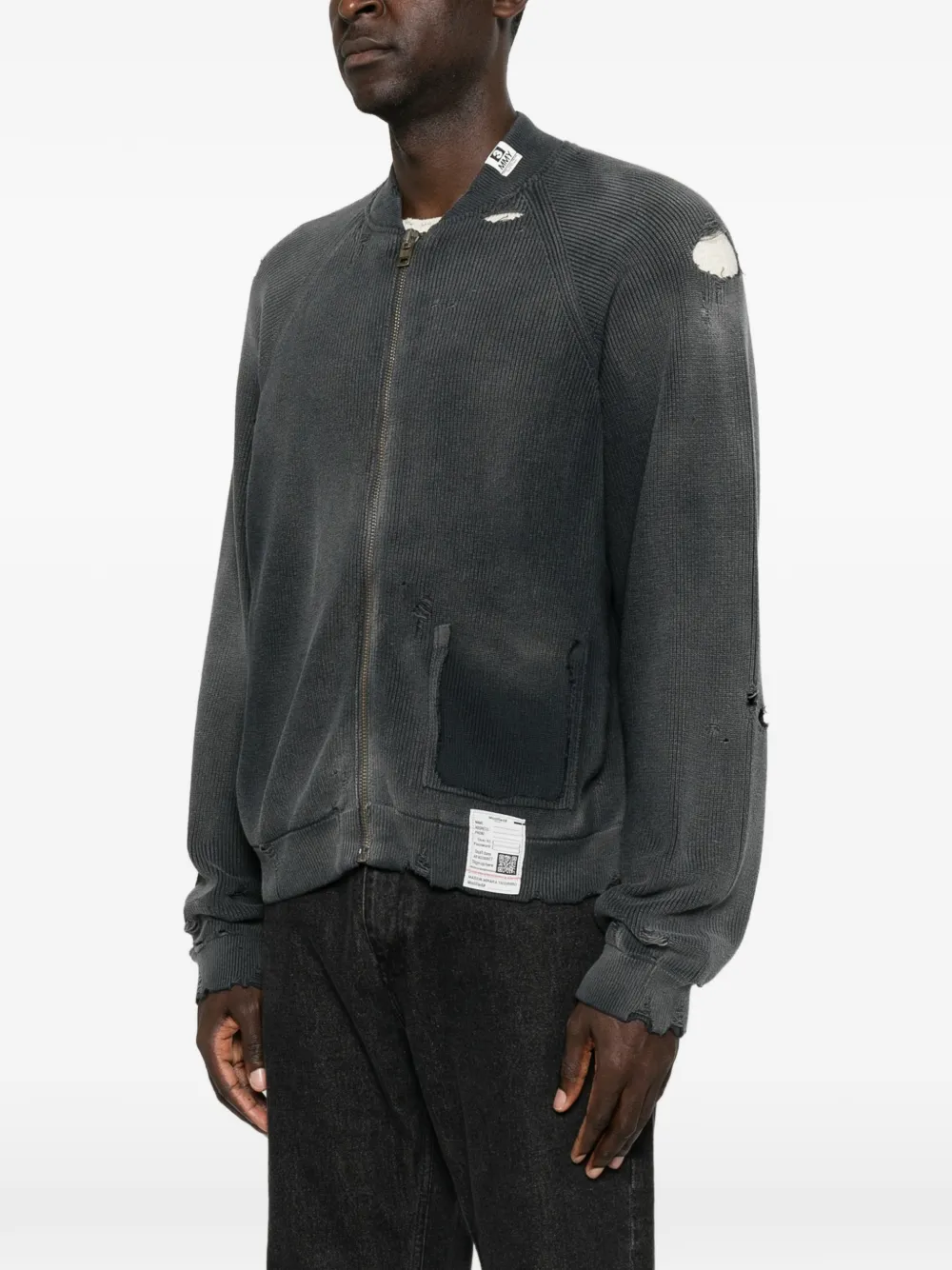 Maison MIHARA YASUHIRO Gerafeld vest met vervaagd effect Grijs