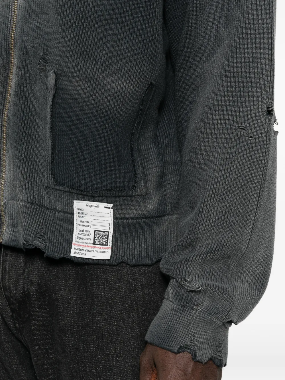 Maison MIHARA YASUHIRO Gerafeld vest met vervaagd effect Grijs