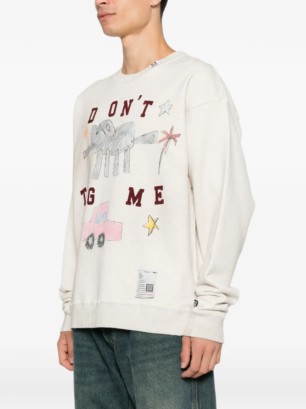 Maison MIHARA YASUHIRO Trui met doodle-print Beige