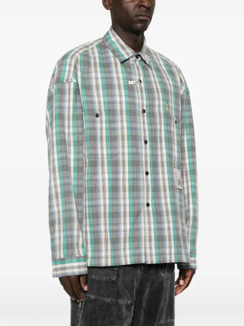 Maison MIHARA YASUHIRO camisa con parche del logo y motivo de cuadros