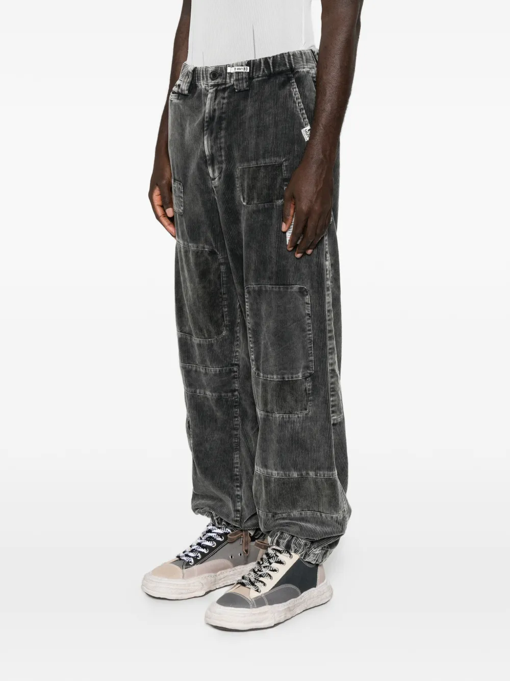 Maison MIHARA YASUHIRO patchwork corduroy trousers Zwart