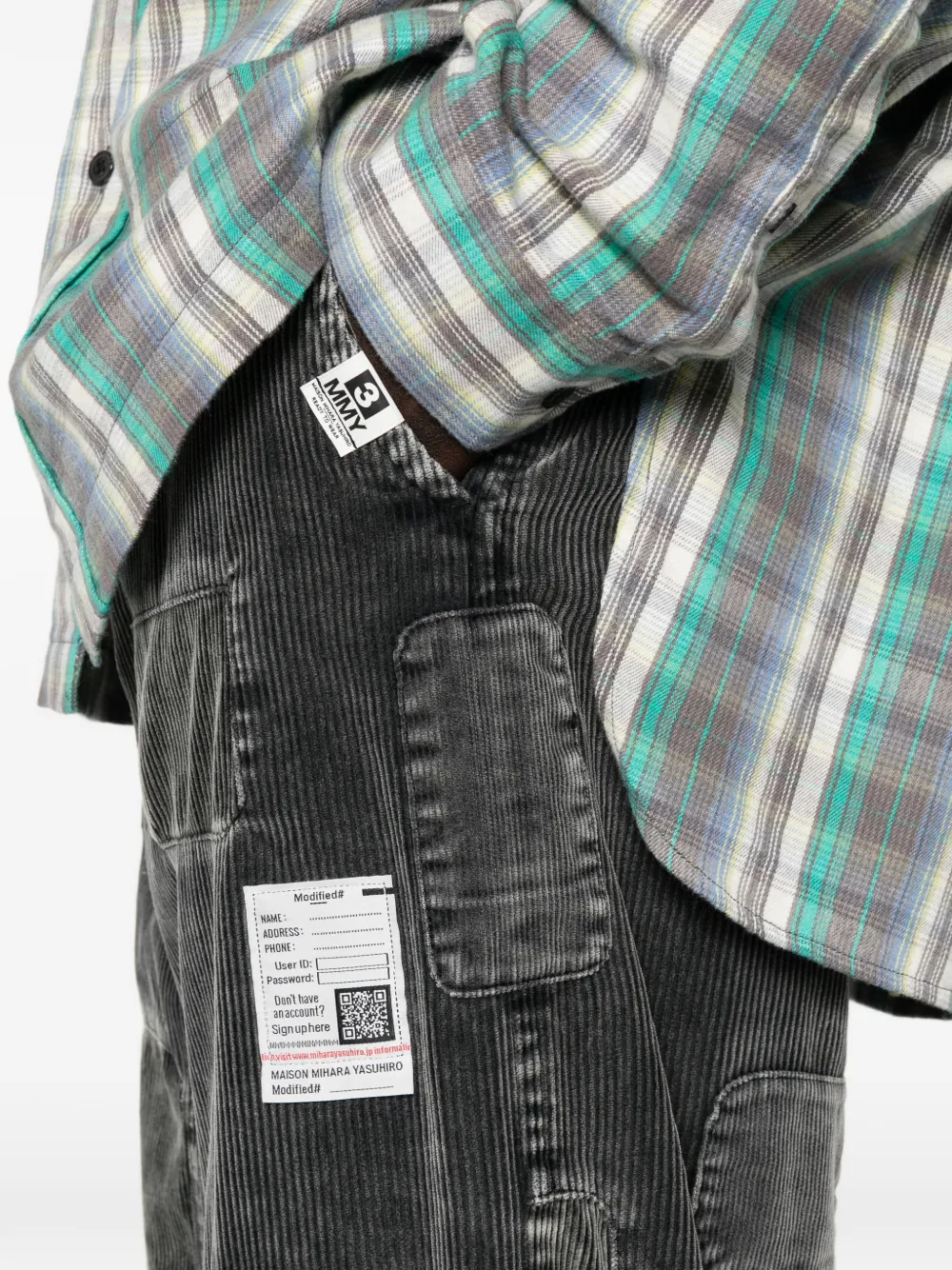 Maison MIHARA YASUHIRO patchwork corduroy trousers Zwart