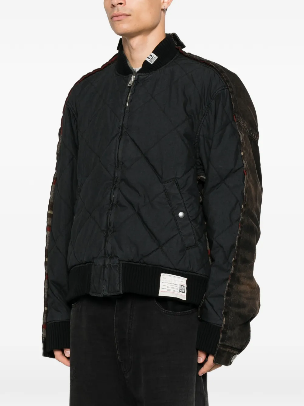 Miharayasuhiro Quilted Panel Denim Jacket In Black