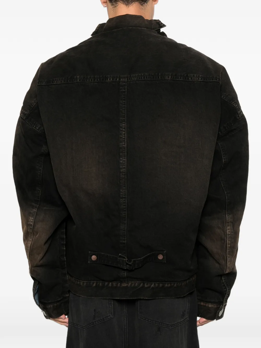 Miharayasuhiro Quilted Panel Denim Jacket In Black