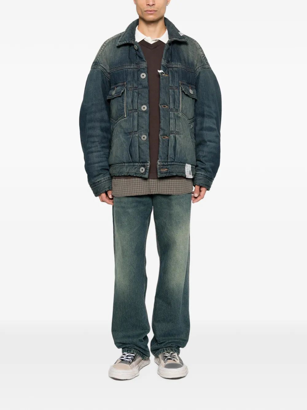 Maison MIHARA YASUHIRO puffer denim jacket Blauw