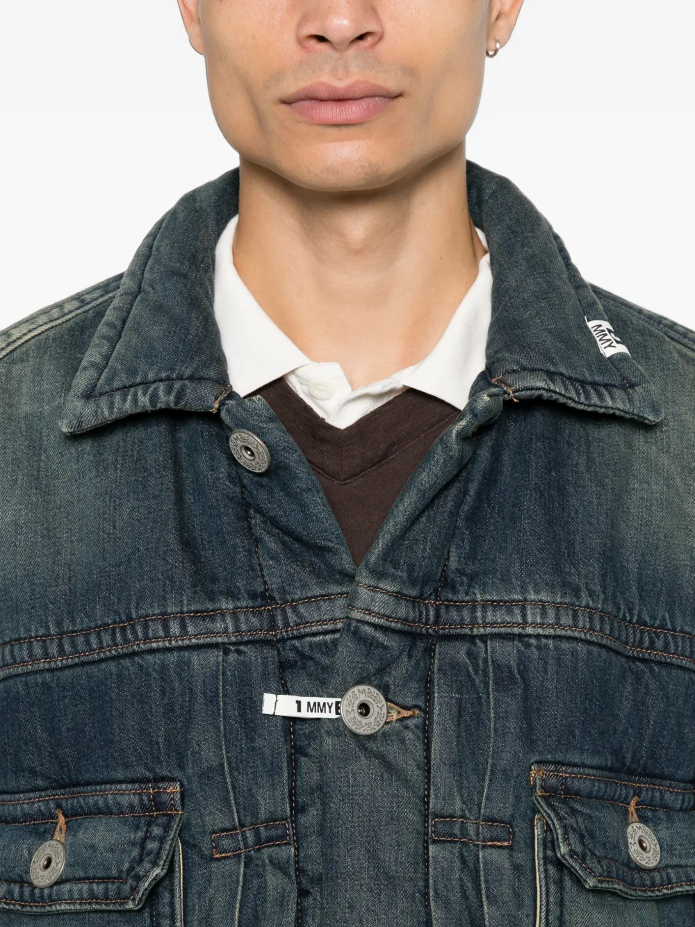 Maison MIHARA YASUHIRO puffer denim jacket Blauw