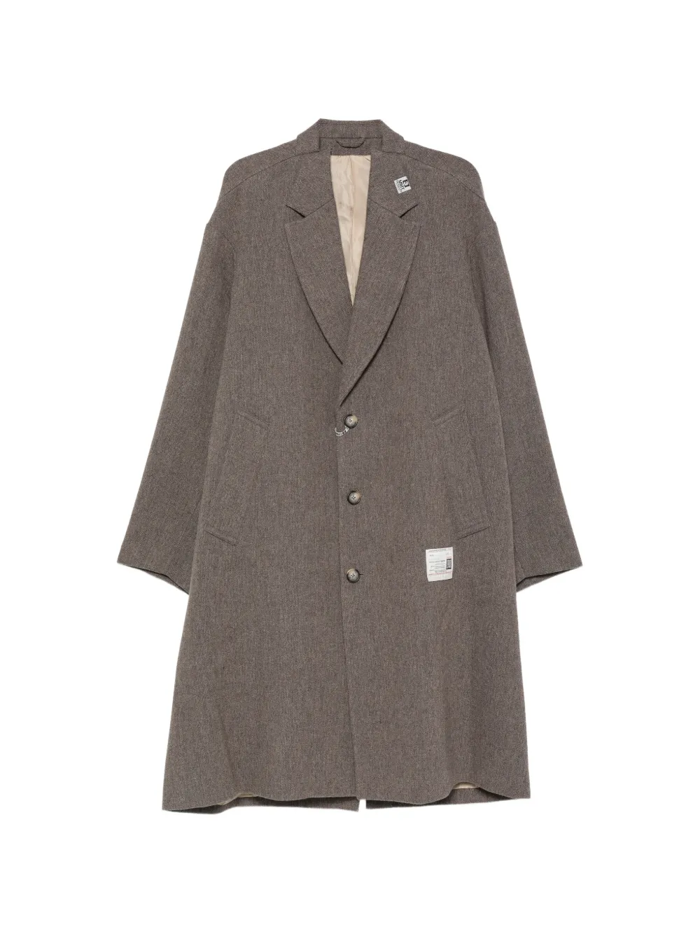 Maison MIHARA YASUHIRO shifted-shoulder overcoat - Marron